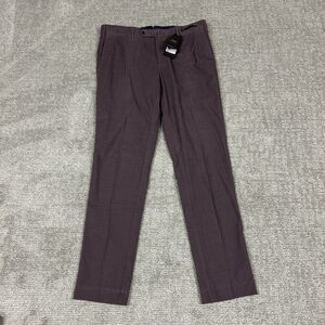PT01 Torino Corduroy Pants Slim Fit Men EU 52R US 34 Eggplant Purple Stretch New